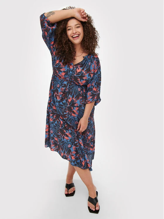 ONLY CARMAKOMA Vestito Estivo Miranda 15256427 Blu Regular Fit 6 ONLY CARMAKOMA Vestito Estivo Miranda 15256427 Blu Regular Fit - immagine 6