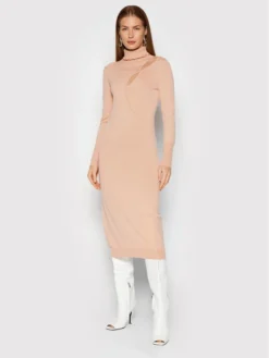 Patrizia Pepe Vestito Di Maglia 2A2241/AM36-B728 Beige Slim Fit