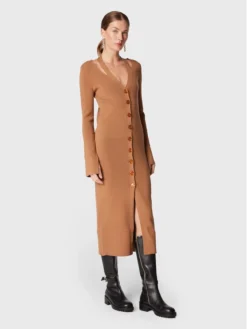 Patrizia Pepe Vestito Di Maglia 2A2452/K031-B746 Marrone Slim Fit