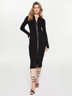Patrizia Pepe Vestito Di Maglia 8K1183/K007-K103 Nero Slim Fit
