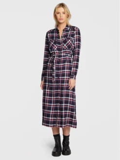 Pepe Jeans Vestito Chemisier Olena PL953169 Blu Scuro Regular Fit