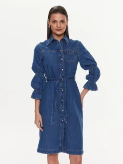 Pepe Jeans Vestito Di Jeans Elodie PL953196 Blu Regular Fit