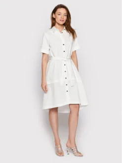 Peserico Vestito Chemisier S02701A Bianco Regular Fit