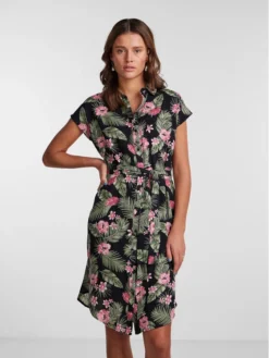 Pieces Vestito Chemisier 17111420 Verde Long Line Fit