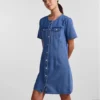 Pieces Vestito Di Jeans 17133341 Blu Regular Fit