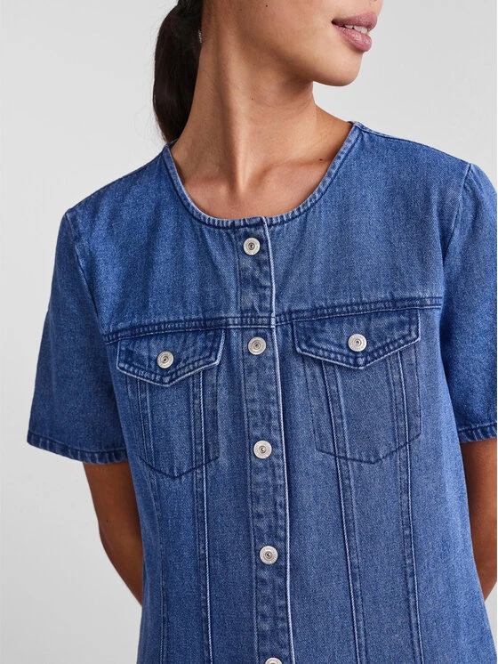 Pieces Vestito Di Jeans 17133341 Blu Regular Fit 3 Pieces Vestito Di Jeans 17133341 Blu Regular Fit - immagine 3