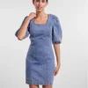 Pieces Vestito Di Jeans 17134958 Blu Comfort Fit