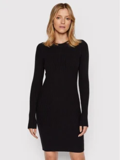Pieces Vestito Di Maglia Crista 17115048 Nero Slim Fit