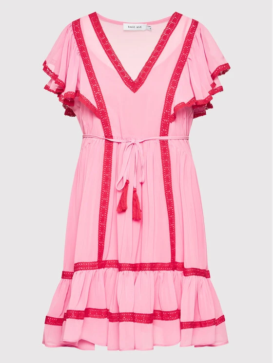 Rage Age Vestito Estivo Lucia Rosa Regular Fit 5 Rage Age Vestito Estivo Lucia Rosa Regular Fit - immagine 5