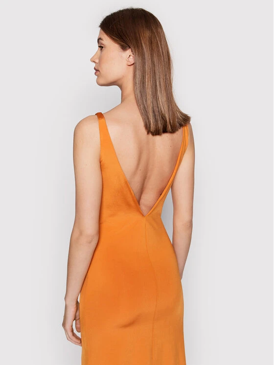 Vestito Estivo Gosha RM1224 Arancione Regular Fit 4 Vestito Estivo Gosha RM1224 Arancione Regular Fit - immagine 4