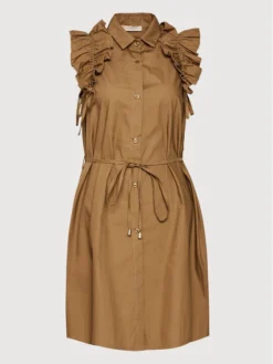 Rinascimento Vestito Chemisier CFC0017910002 Marrone Regular Fit -Offerta economica Guess || Calvin Klein Jeans || Vero Moda rinascimento vestito chemisier cfc0017910002 marrone regular fit 4