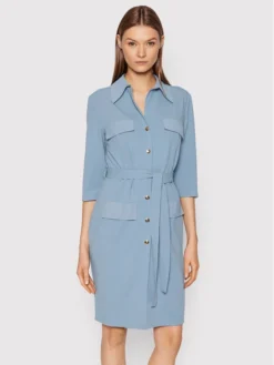Rinascimento Vestito Chemisier CFC0105870003 Blu Slim Fit