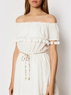 Rinascimento Vestito Estivo CFC0103455003 Bianco Regular Fit -Offerta economica Guess || Calvin Klein Jeans || Vero Moda rinascimento vestito estivo cfc0103455003 bianco regular fit 3