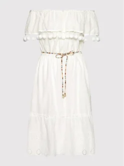 Rinascimento Vestito Estivo CFC0103455003 Bianco Regular Fit -Offerta economica Guess || Calvin Klein Jeans || Vero Moda rinascimento vestito estivo cfc0103455003 bianco regular fit 4