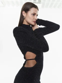 Vestito Di Maglia Glitter Knit RT2498 Blu Scuro Slim Fit -Offerta economica Guess || Calvin Klein Jeans || Vero Moda rotate vestito di maglia glitter knit rt2498 blu scuro slim fit 4