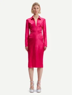 SAMSØE SAMSØE Vestito Chemisier Ivana F22400073 Rosa Slim Fit