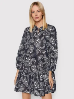 Seafolly Vestito Da Spiaggia Folklore Tier 54603-DR Blu Scuro Relaxed Fit