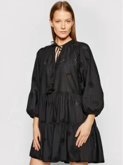 Seafolly Vestito Estivo Embroidery 54155-DR Nero Regular Fit