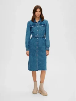 Selected Femme Vestito Di Jeans Karna 16088322 Blu Regular Fit