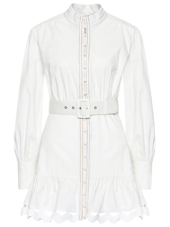 Silvian Heach Vestito Chemisier Kiuba PGP21110VE Bianco Regular Fit 5 Silvian Heach Vestito Chemisier Kiuba PGP21110VE Bianco Regular Fit - immagine 5