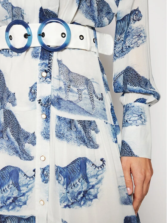 Silvian Heach Vestito Chemisier Peakes PGP21165VE Blu Regular Fit 4 Silvian Heach Vestito Chemisier Peakes PGP21165VE Blu Regular Fit - immagine 4