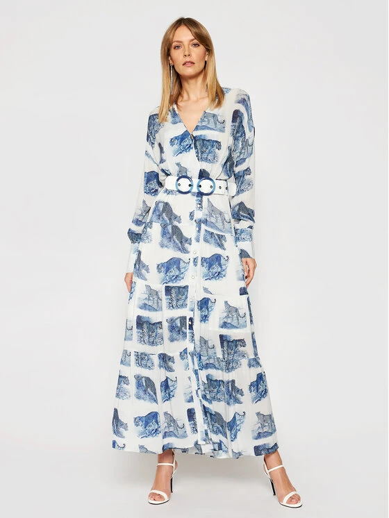 Silvian Heach Vestito Chemisier Peakes PGP21165VE Blu Regular Fit 1 Silvian Heach Vestito Chemisier Peakes PGP21165VE Blu Regular Fit