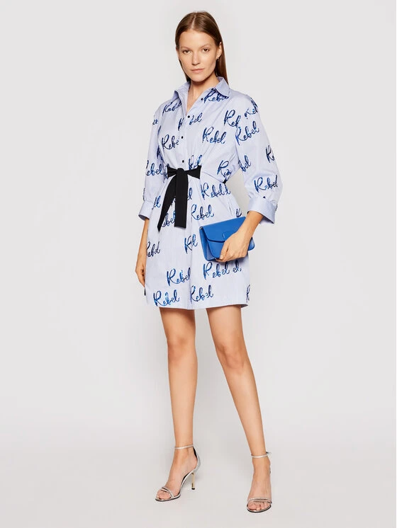 Silvian Heach Vestito Chemisier PGP21315VE Blu Relaxed Fit 2 Silvian Heach Vestito Chemisier PGP21315VE Blu Relaxed Fit - immagine 2