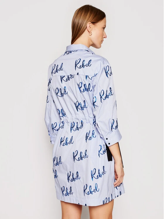 Silvian Heach Vestito Chemisier PGP21315VE Blu Relaxed Fit 3 Silvian Heach Vestito Chemisier PGP21315VE Blu Relaxed Fit - immagine 3