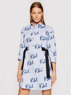 Silvian Heach Vestito Chemisier PGP21315VE Blu Relaxed Fit