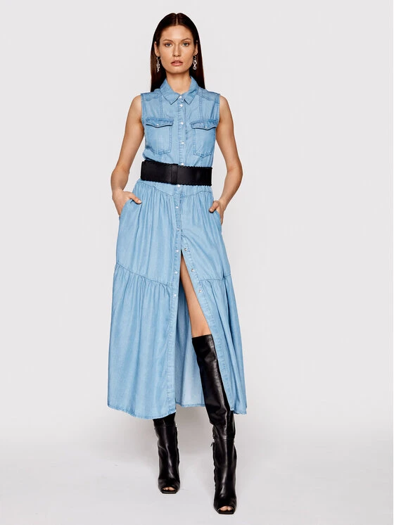 Silvian Heach Vestito Chemisier Timurray PGP21771VE Blu Regular Fit 2 Silvian Heach Vestito Chemisier Timurray PGP21771VE Blu Regular Fit - immagine 2