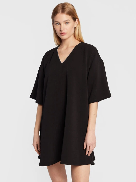 Silvian Heach Vestito Da Giorno Corto CVA22029VE Nero Relaxed Fit 1 Silvian Heach Vestito Da Giorno Corto CVA22029VE Nero Relaxed Fit