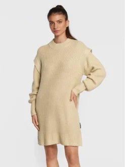 Silvian Heach Vestito Di Maglia PGA22120VE Beige Relaxed Fit