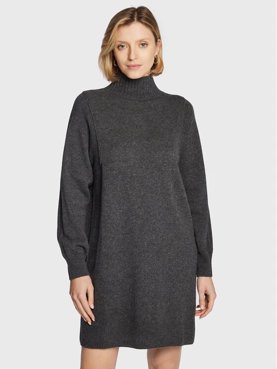 Sisley Vestito Di Maglia 1244L200T Grigio Relaxed Fit 1 Sisley Vestito Di Maglia 1244L200T Grigio Relaxed Fit