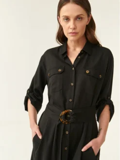 Vestito Chemisier Marion T2303.193 Nero Regular Fit -Offerta economica Guess || Calvin Klein Jeans || Vero Moda tatuum vestito chemisier marion t2303 193 nero regular fit 5