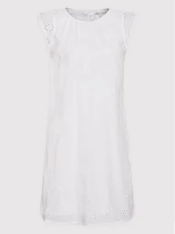 TOM TAILOR Denim Vestito Estivo 1031322 Bianco Relaxed Fit -Offerta economica Guess || Calvin Klein Jeans || Vero Moda tom tailor denim vestito estivo 1031322 bianco relaxed fit 4