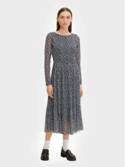 Tom Tailor Vestito Da Giorno 1030257 Blu Scuro Regular Fit