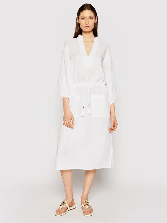 Tory Burch Vestito Estivo 82138 Bianco Regular Fit 2 Tory Burch Vestito Estivo 82138 Bianco Regular Fit - immagine 2