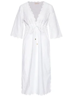 Tory Burch Vestito Estivo Broderie Midi Beach 80412 Bianco Regular Fit -Offerta economica Guess || Calvin Klein Jeans || Vero Moda tory burch vestito estivo broderie midi beach 80412 bianco regular fit 4