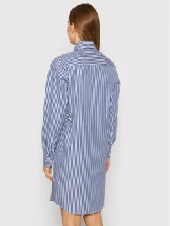 Trussardi Vestito Chemisier Herringbone 56D00588 Blu Scuro Relaxed Fit -Offerta economica Guess || Calvin Klein Jeans || Vero Moda trussardi vestito chemisier herringbone 56d00588 blu scuro relaxed fit 2