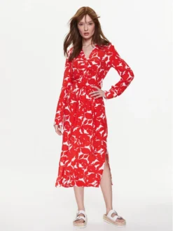 United Colors Of Benetton Vestito Chemisier 43UEDV02X Rosso Regular Fit