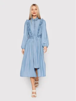 United Colors Of Benetton Vestito Chemisier 4DA7DV009 Blu Regular Fit -Offerta economica Guess || Calvin Klein Jeans || Vero Moda united colors of benetton vestito chemisier 4da7dv009 blu regular fit 1