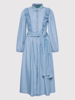 United Colors Of Benetton Vestito Chemisier 4DA7DV009 Blu Regular Fit -Offerta economica Guess || Calvin Klein Jeans || Vero Moda united colors of benetton vestito chemisier 4da7dv009 blu regular fit 4