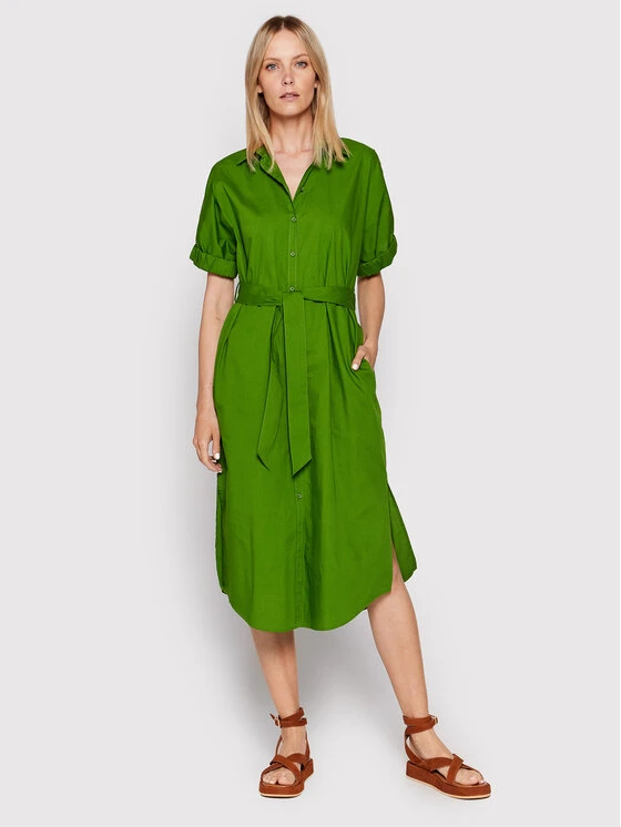 United Colors Of Benetton Vestito Chemisier 4EW7DV01K Verde Regular Fit 1 United Colors Of Benetton Vestito Chemisier 4EW7DV01K Verde Regular Fit