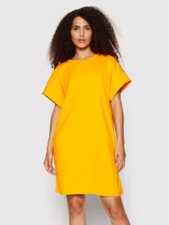 United Colors Of Benetton Vestito Da Giorno 3BL0DV003 Arancione Relaxed Fit