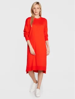 United Colors Of Benetton Vestito Di Maglia 103CDV00H Rosso Regular Fit