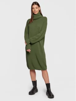United Colors Of Benetton Vestito Di Maglia 107NDV00L Verde Regular Fit