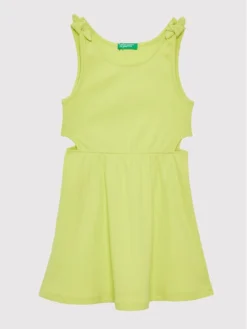 United Colors Of Benetton Vestito Estivo 3HCGCV005 Giallo Regular Fit