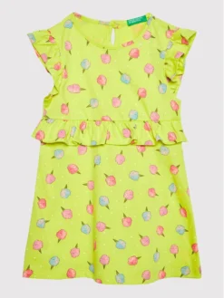 United Colors Of Benetton Vestito Estivo 3HD3GV005 Giallo Regular Fit