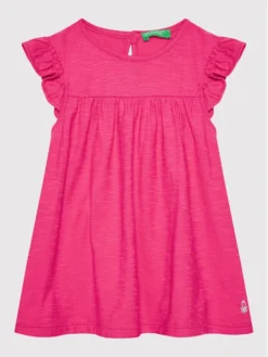 United Colors Of Benetton Vestito Estivo 3Z7QGV002 Rosa Regular Fit