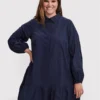 Vero Moda Curve Vestito Chemisier Abby 10252780 Blu Scuro Regular Fit